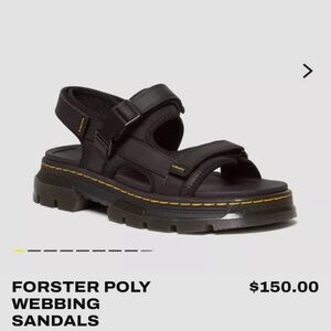 Dr. Martens Black Forster Poly Webbing Sandals